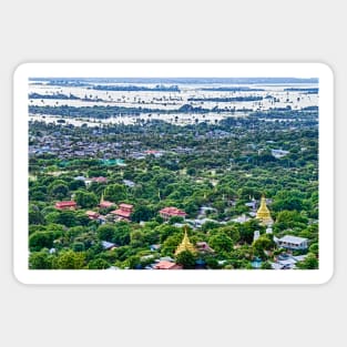 View over Irrawaddy, Mandalay. Sticker